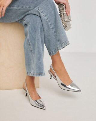 Aspen Pointy Toe Slingback Shoes Extra Wide EEE Fit | Simply Be (UK)