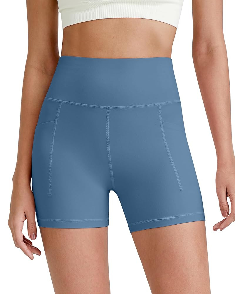 G4Free Barefeel Biker Shorts for Women with Pockets High Waisted Workout Athletic Gym Legging Sho... | Amazon (US)