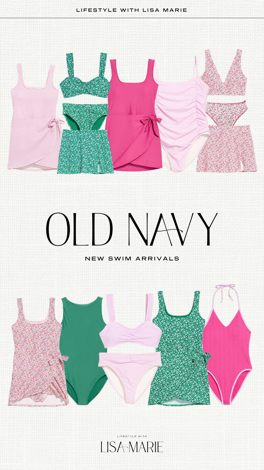 Old Navy new arrivals. Old Navy swimsuits. Old Navy bikinis. Two piece swimsuits. One piece swimsuits. Bathing suits. Swimsuit cover ups. Swimsuit dresses. Pink and green swimsuits. Floral swimsuits. Vacation swimsuits. Spring swimsuits. Cruise swimsuits. 

#LTKootd #LTKPetite #LTKSeasonal