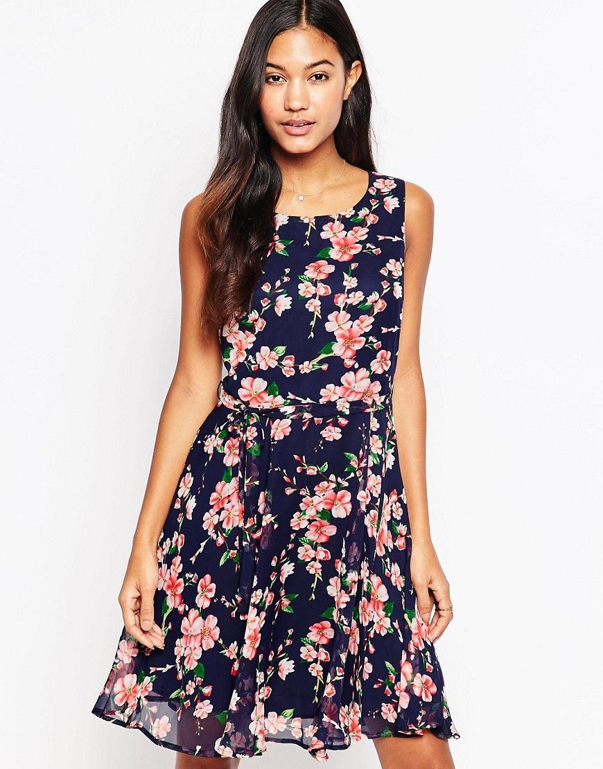 Iska Floral Print Dress with Tie Belt | ASOS US