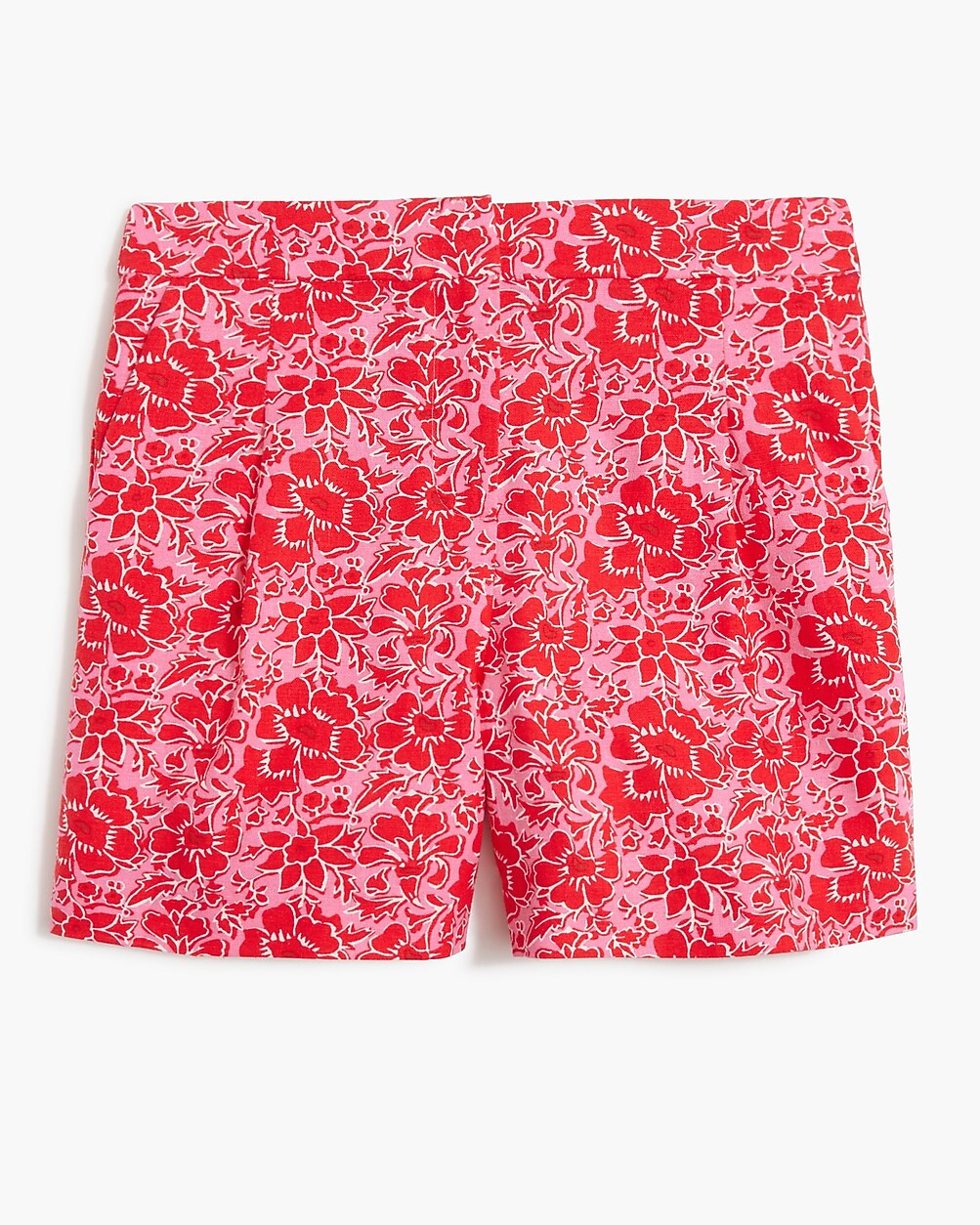 Printed elastic-back linen-blend pleated short | J.Crew Factory