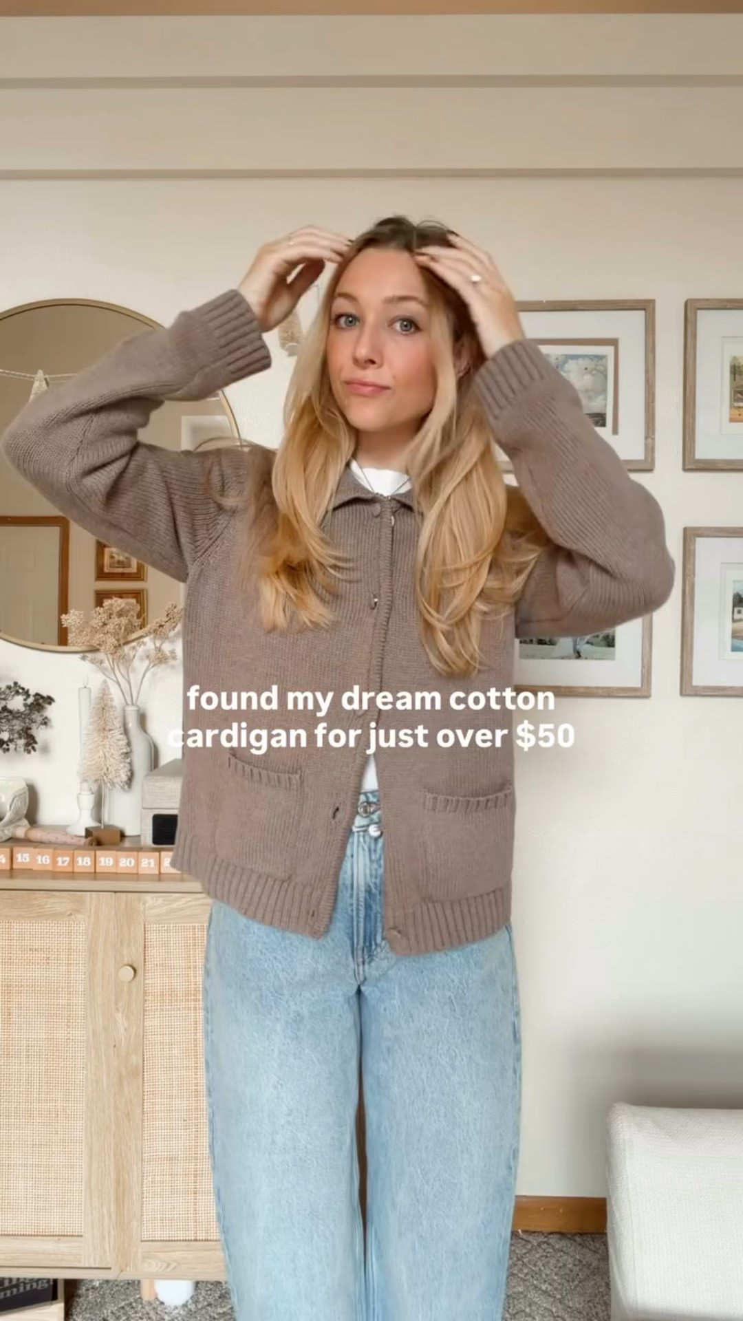 an absolute WIN — this was an immediate order when I found it and it totally lived up to my expectations 😍

comment “link” & I’ll send it right to you — it’s only this on sale for a little while longer!

I feel like 100% cotton sweaters / cardigans are soooo tough to find under $100 so this is a great staple if you’re on a budget but wanting to move towards natural fibers 🤎

—

Pinterest girl style, natural fiber clothing, winter style fashion outfits
#pinterestgirl #pintereststyle #momfluencer #momstyle #winteroutfitideas #winteroutfits #ootd #outfitdujour #naturalfiber #naturalfibers #cottonclothing #vintageinspired #vintagestyle #feminine #femininestyle #budgetfashion #budgetstyle #doen #anthrostyle
