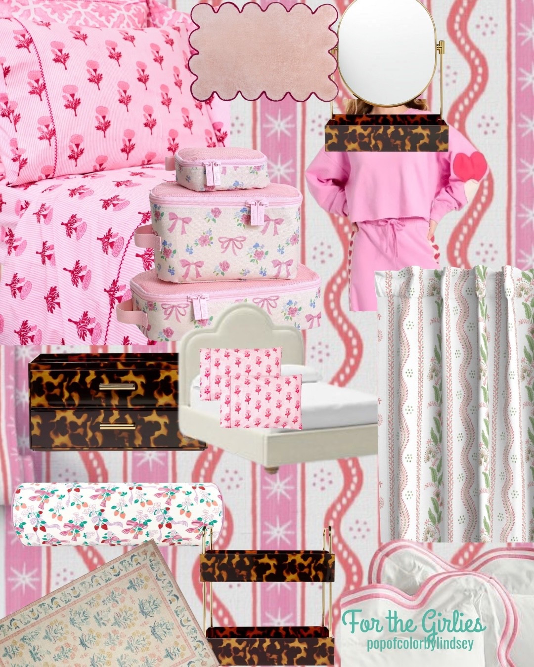 For the Girlies 🎀 

Room Refresh. Block print sheets and pillow cases add the perfect POP and internet to a bed.

Scalloped bed for your girl. 👧🏼 

Wallpaper.

Leopard 🐆 bathroom accessories. 

Scalloped everything. 

#LTKValentine #LTKHome