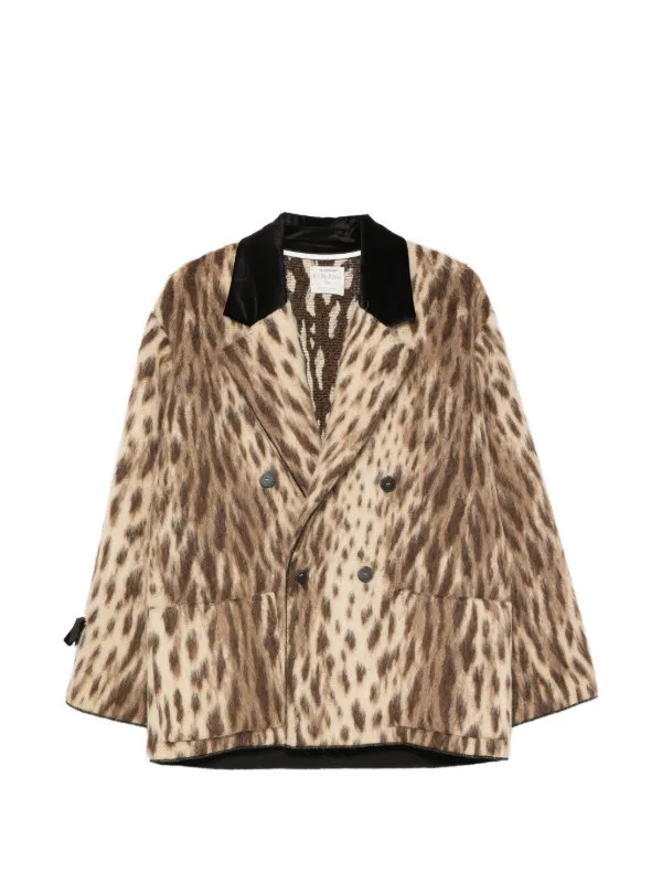 leopard-print double-breasted coat | Farfetch Global