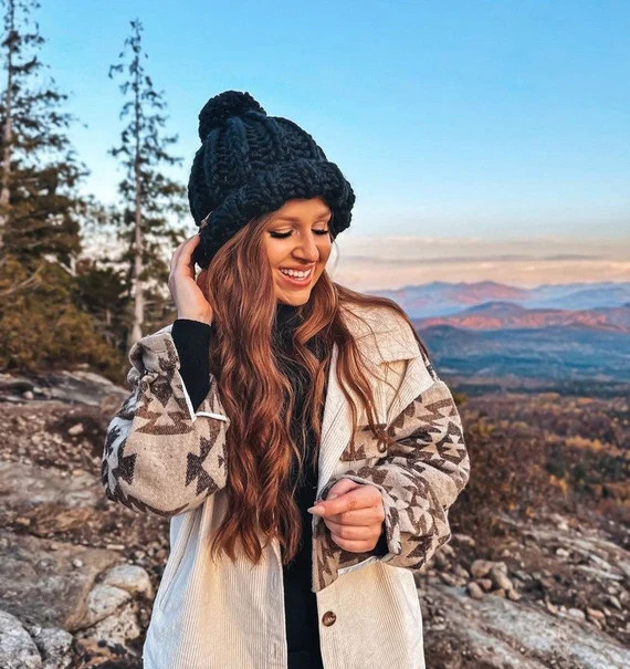 Womens Chunky Knit Hat  Super Chunky Knitted Beanie  Slouchy - Etsy | Etsy (US)