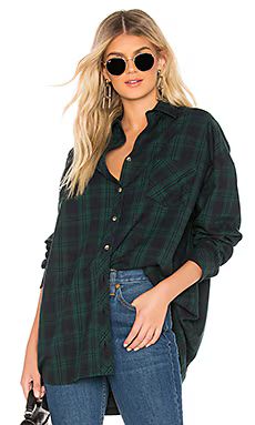 superdown Audriana Oversized Flannel Top in Green from Revolve.com | Revolve Clothing (Global)