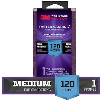 3M PRO Grade Precision Medium 120-Grit Sanding sponge 1-in x 2.5-in | Lowe's