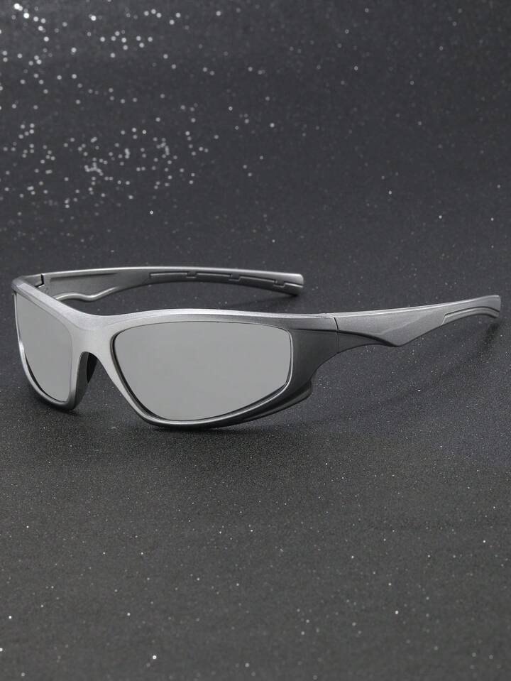 1 Stück Damen-Sport Sonnenbrille im flüssigem Silber-Wickel, modischer Y2K Stil, geeignet für ... | SHEIN