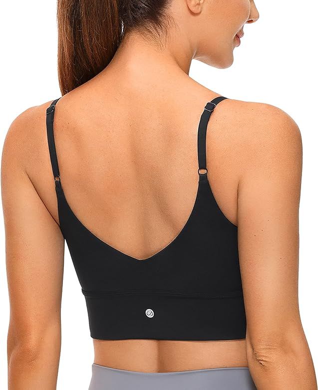 CRZ YOGA Adjustable Longline Sports Bra for Women - V Back Wireless Workout Padded Yoga Bra Cropp... | Amazon (US)