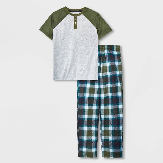 Boys' 2pc Short Sleeve Pajama Set - Cat & Jack™ Gray/Green | Target
