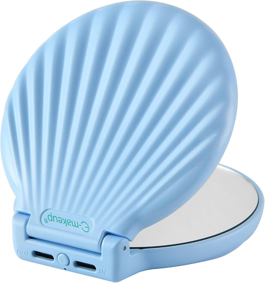 Handheld Mirror LED Lighted,10x / 2X Magnifying,Unbreakable Dimmable,Rechargeable,Small Mini Shel... | Amazon (US)