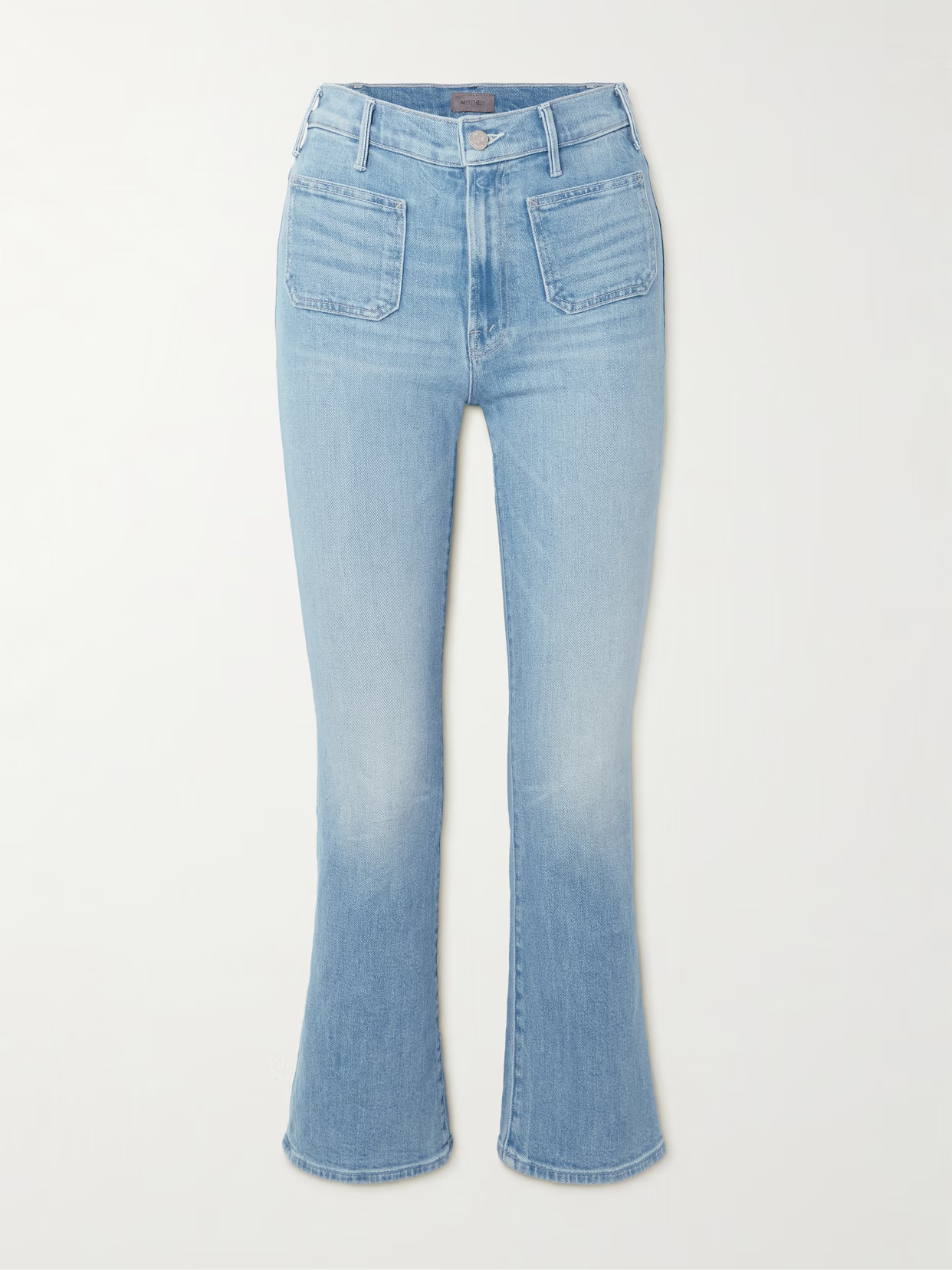 Mother - Hustler Patch Pocket Ankle High-rise Bootcut Jeans - Light denim | NET-A-PORTER (UK & EU)