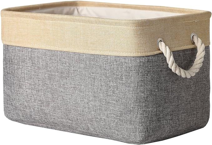 TheWarmHome Decorative Basket Rectangular Fabric Storage Bin Organizer Basket with Handles for Cl... | Amazon (US)