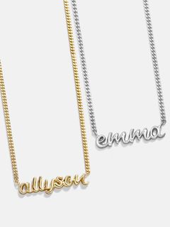 Curb Chain Custom Nameplate Necklace - Silver | BaubleBar (US)