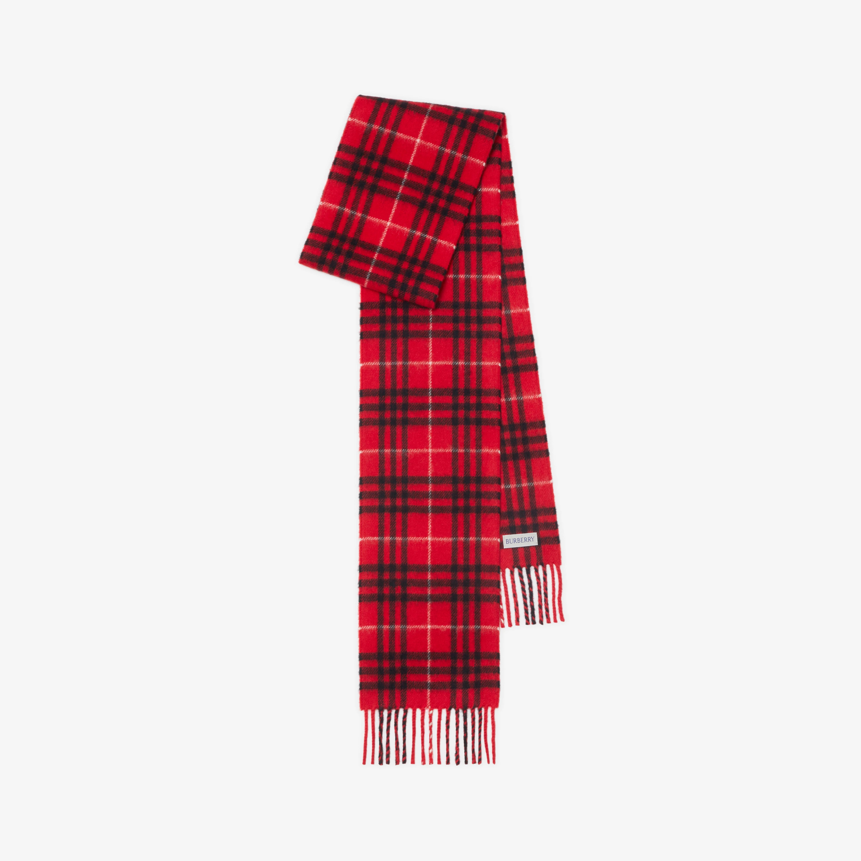 Narrow Check Cashmere Scarf in Pillar | Burberry® Official | Burberry (US)