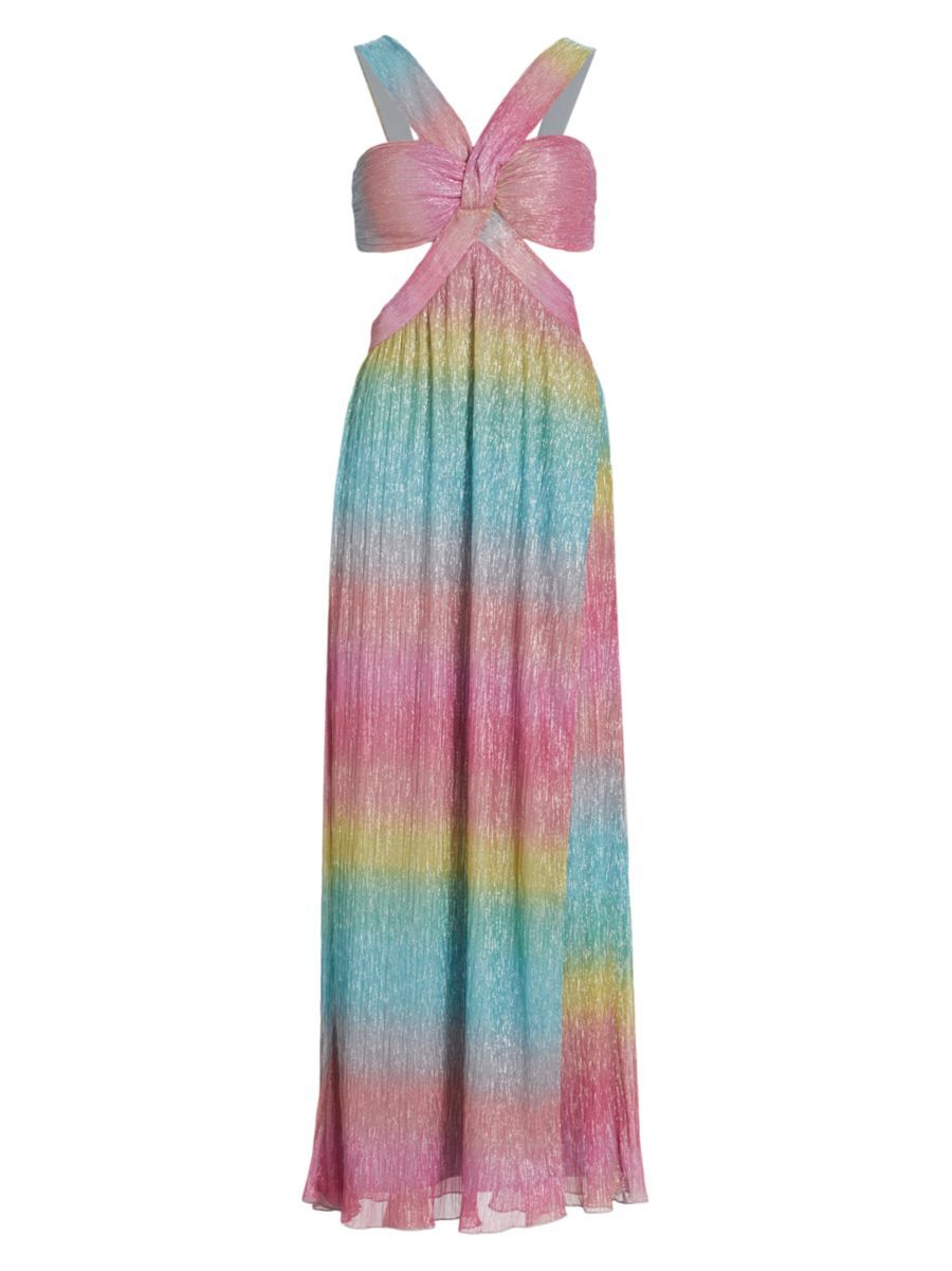 Metallic Rainbow Cut-Out Gown | Saks Fifth Avenue