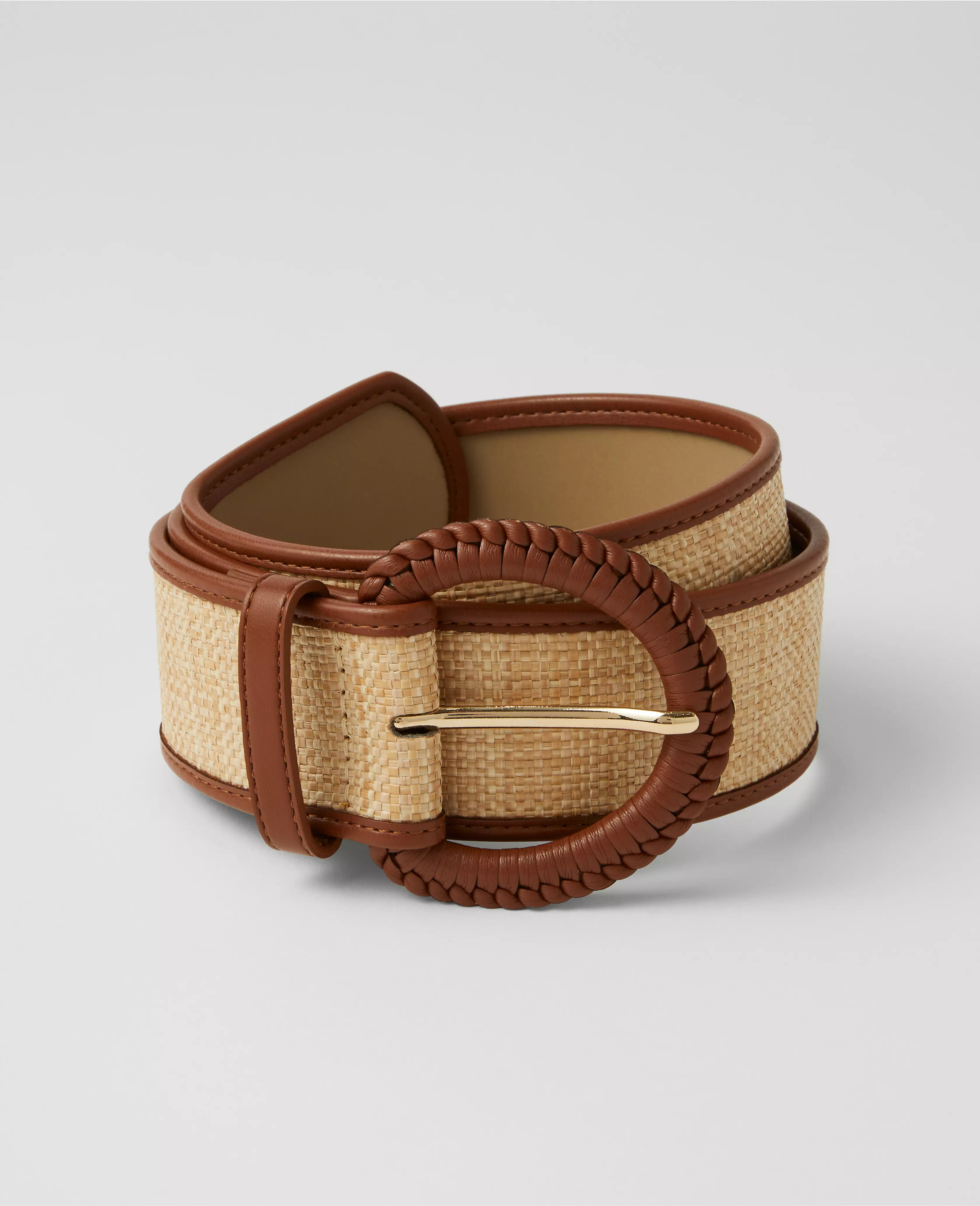Braided Trim Straw Belt | Ann Taylor