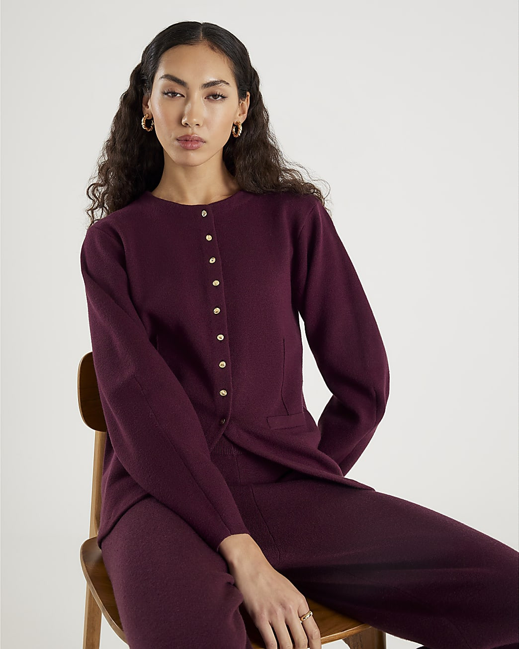 Red Knit Long Sleeve Structured Cardigan | River Island UK & IE