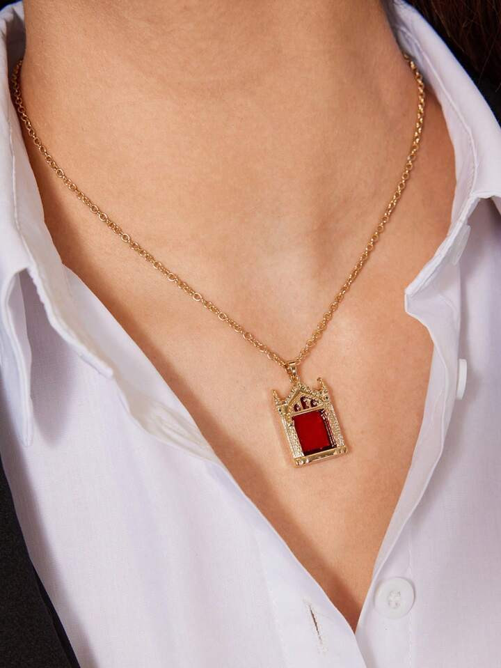 HARRY POTTER X SHEIN Gold And Red Joint Pendant Necklace | SHEIN USA | SHEIN