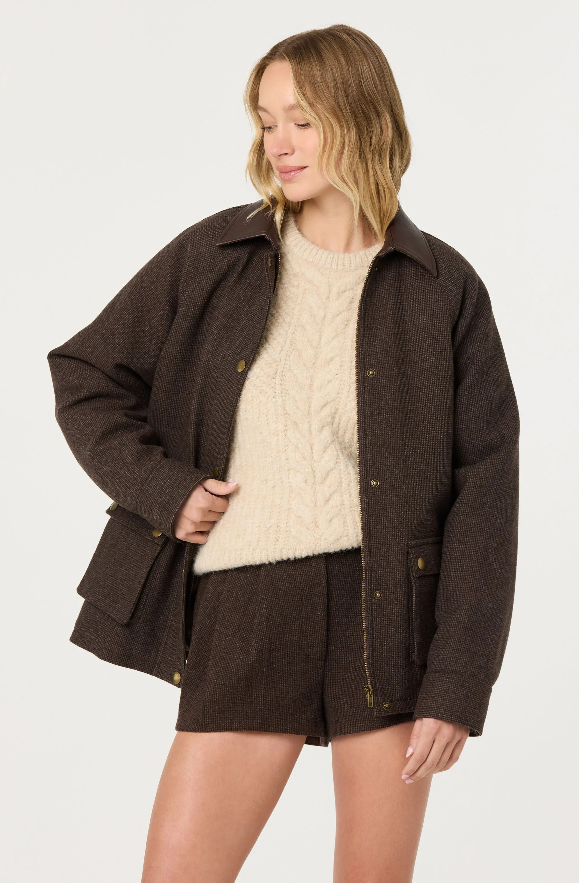 Sorine Wool Blend Pleated Shorts | ASTR The Label (US)