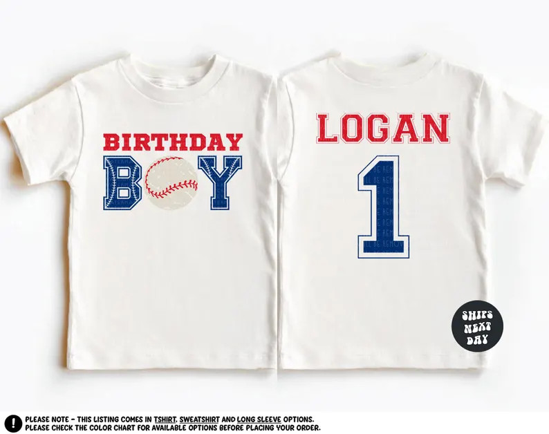 Custom Baseball Birthday Shirt Birthday Boy Shirt Baseball Party Sweatshirt Personalized Birthday... | Etsy (Global)