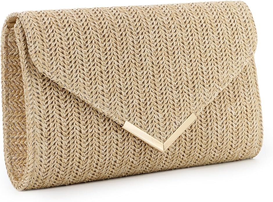 GOKTOW Straw Clutch Purse Raffia Rattan Summer Evening Bag Woven Beach Handbags for Women Wedding... | Amazon (US)