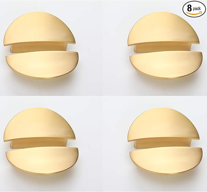 Kitchen Cabinet Pulls,8-Pack,Addlike Half Moon Cup Pulls 2.52" Hole Centers with Screws Pull Hand... | Amazon (US)