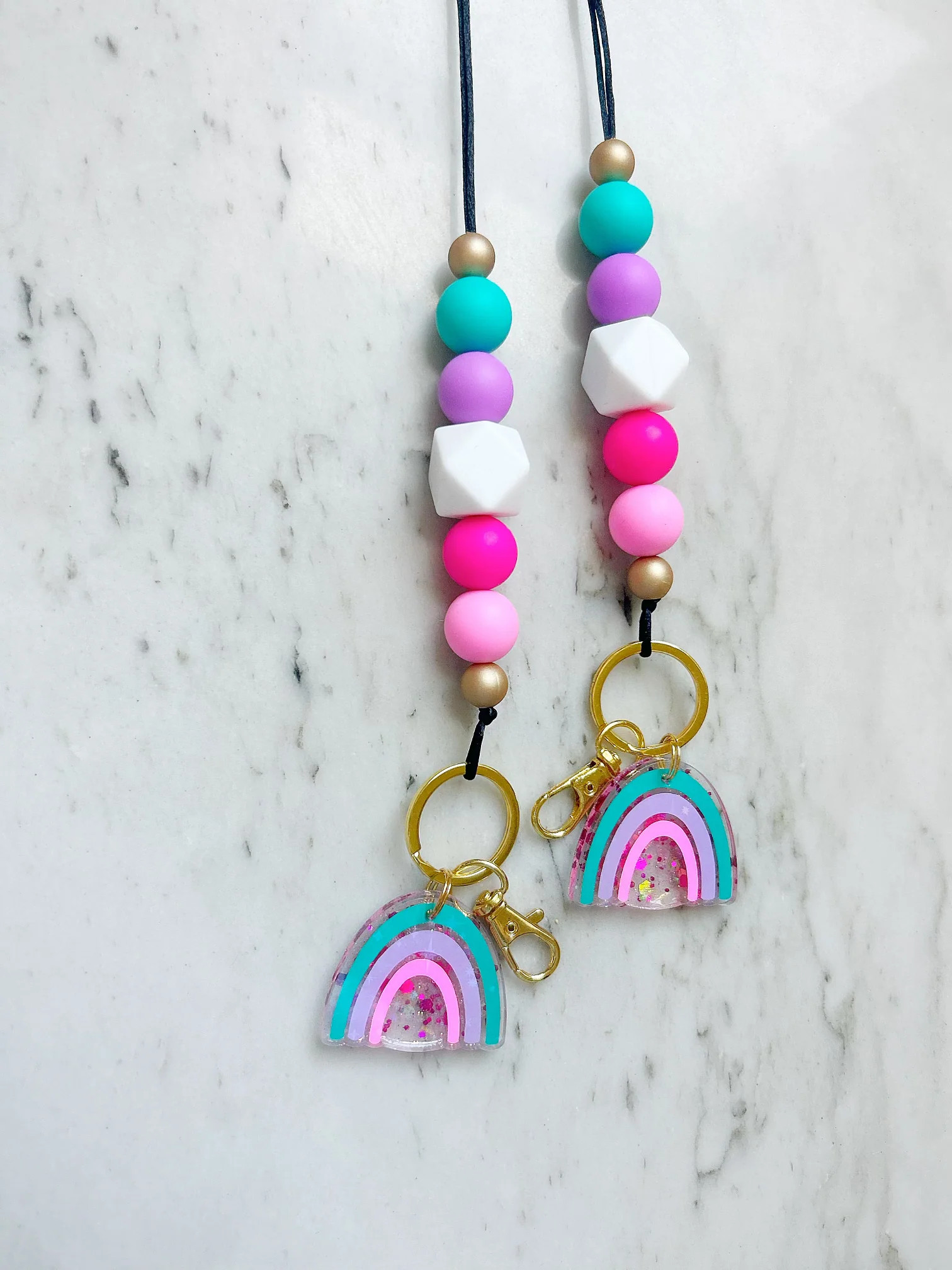 Bright Rainbow Lanyard {rainbow charm included} | Lanyard Lovebirds