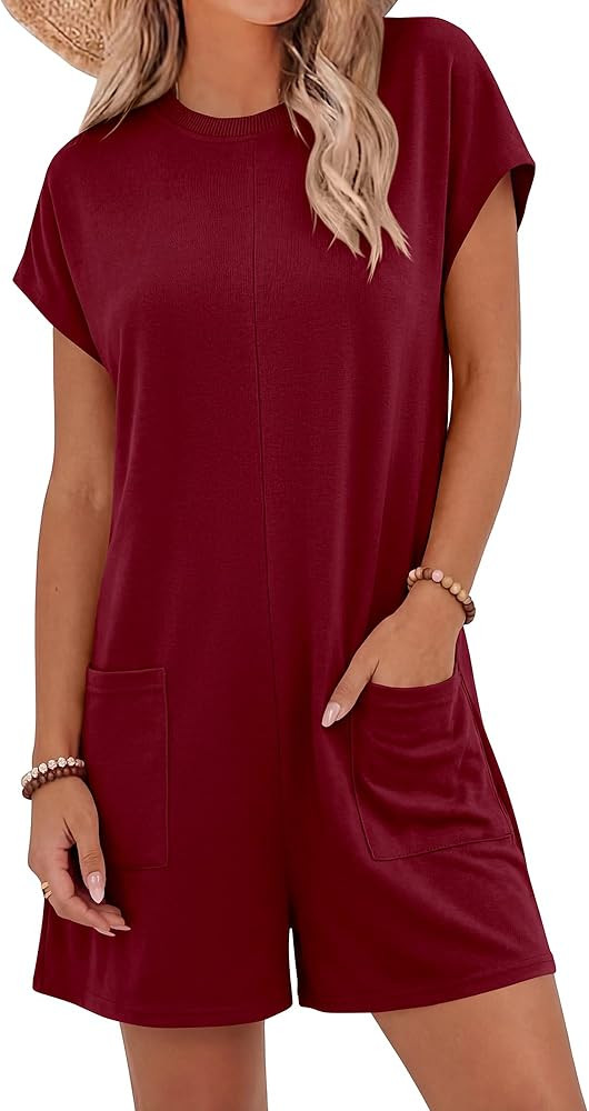 BTFBM Rompers for Women Summer 2026 Casual Dressy One Piece Shorts Tshirt Pants Jumpsuit Vacation... | Amazon (US)