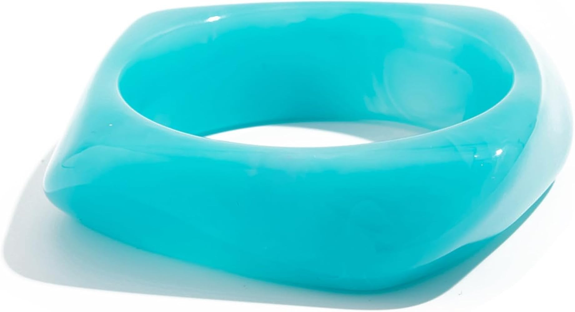 Chunky Acrylic Transparent Candy Color Geometric Round Square Cuff Bangle Bracelet Set for Women ... | Amazon (US)