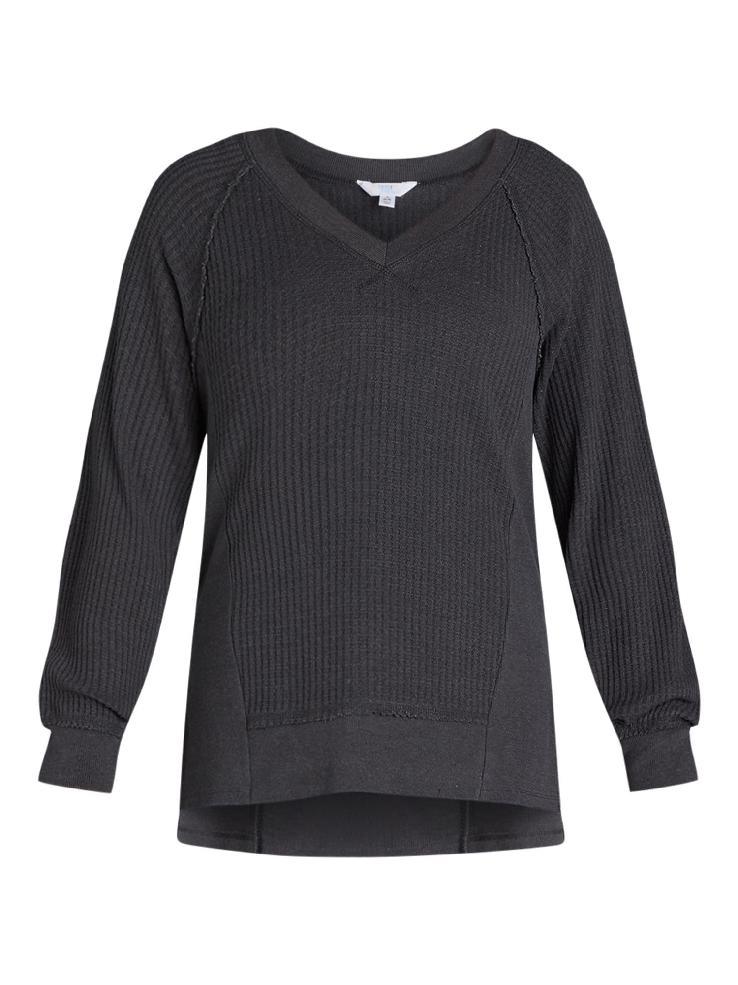 Time and Tru Women's Waffle Knit Sweatshirt, Sizes XS-XXXL | Walmart (US)