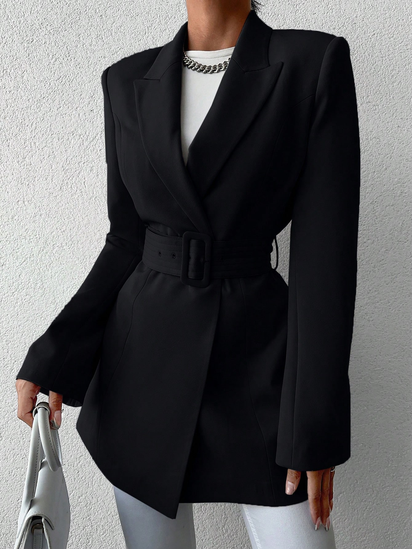 TrendsWomen's Belted Long Suit Coat | SHEIN