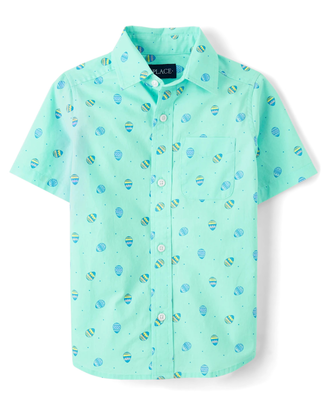 Boys Easter Egg Poplin Button Up Shirt - aqua | The Children's Place