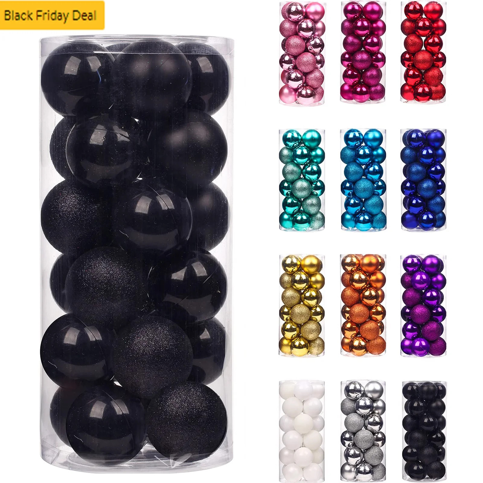 Botrong 24Pcs Christmas Tree Balls Ornaments for Xmas Christmas Tree 30mm/1.18" Shatterproof Chri... | Walmart (US)