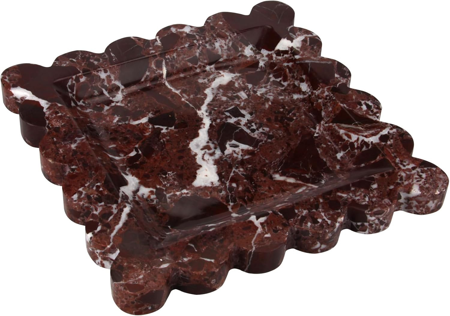 Marble Tray with Scalloped Edge,Luxury Natural Stone Bathroom Vanity Tray Decorative for Dresser ... | Amazon (UK)