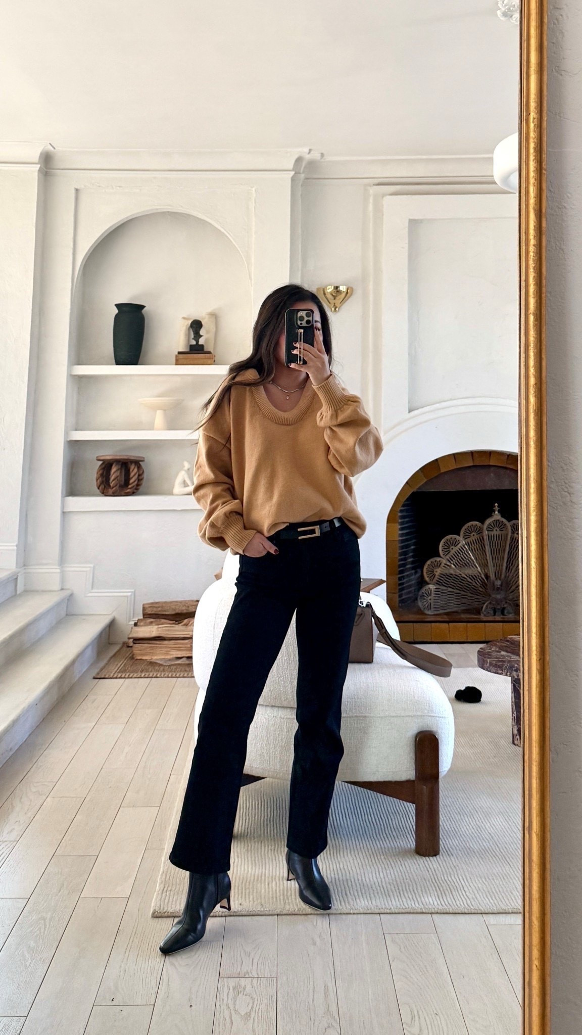 For size reference, I’m 5 ft 115 pounds and wearing below:

Sweater: Under $25, love the u-neck and drop shoulders! I’m wearing a size Small. 

Jeans: Under $50, midsection and petite friendly! I’m wearing a 26x26. Perfect length with boots. 

Boots: Very comfortable!! Walked hours in these! Very sleek and minimalistic. Fit is TTS. I’m a 5 and I take a 5 in these. 

Belt: Under $20 for two belts. Love the simple design. High quality and easy to wear with any outfit. 

#LTKSaleAlert #LTKFindsUnder100 #LTKootd