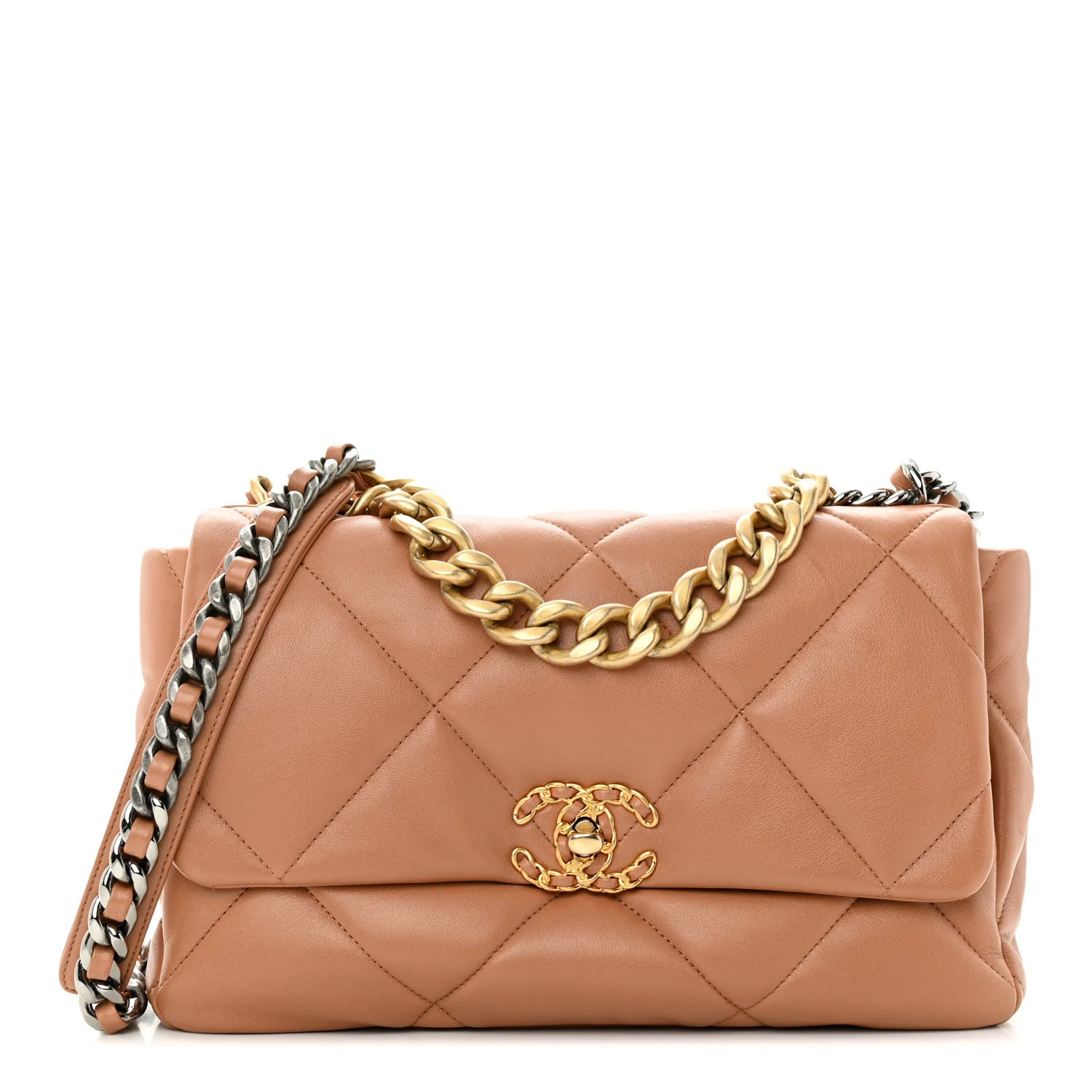 Lambskin Quilted Large Chanel 19 Flap Brown | FASHIONPHILE (US)