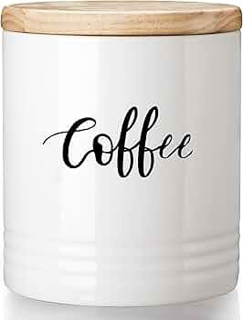 LEETOYI Porcelain Food Storage Containers with Lid, 4.5-Inch 31oz White, Labeled Coffee | Amazon (US)