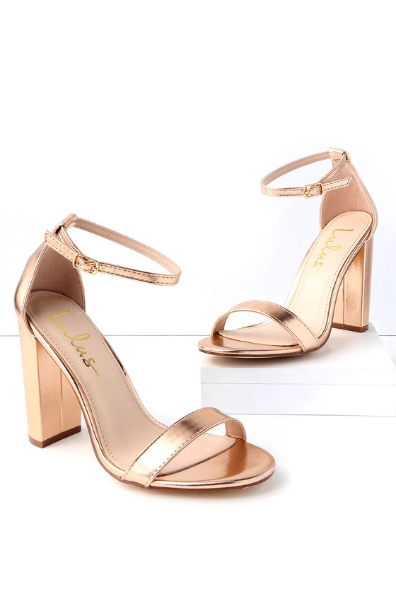 Taylor Rose Gold Ankle Strap Heels | Lulus (US)