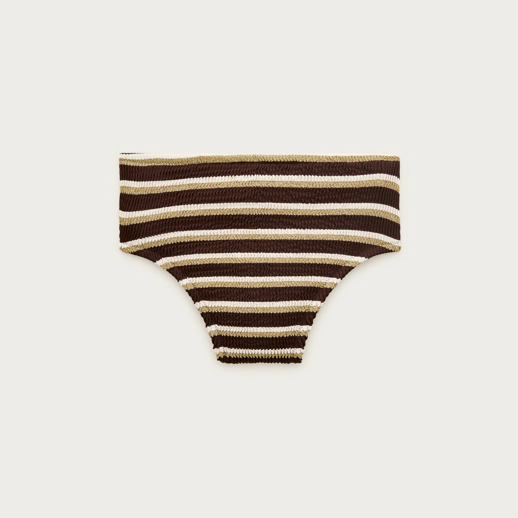 Hallie scrunchie bikini bottom in metallic stripe | J. Crew US