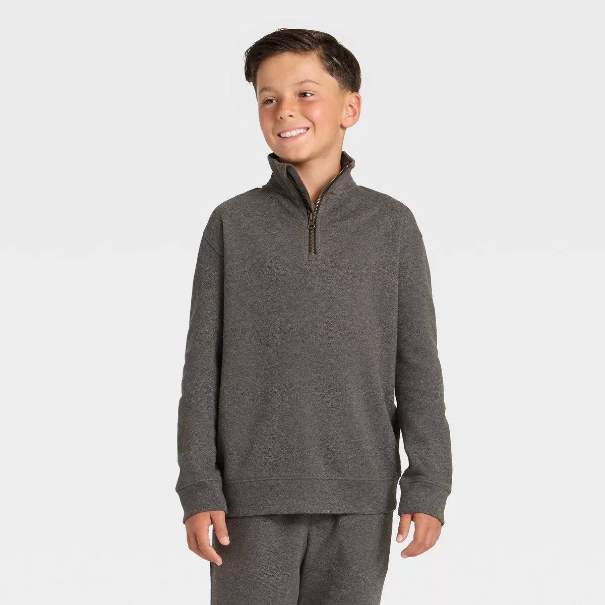 Boys' Quarter Zip Relaxed Fit Fleece Pullover Sweatshirt - Cat & Jack™ | Target