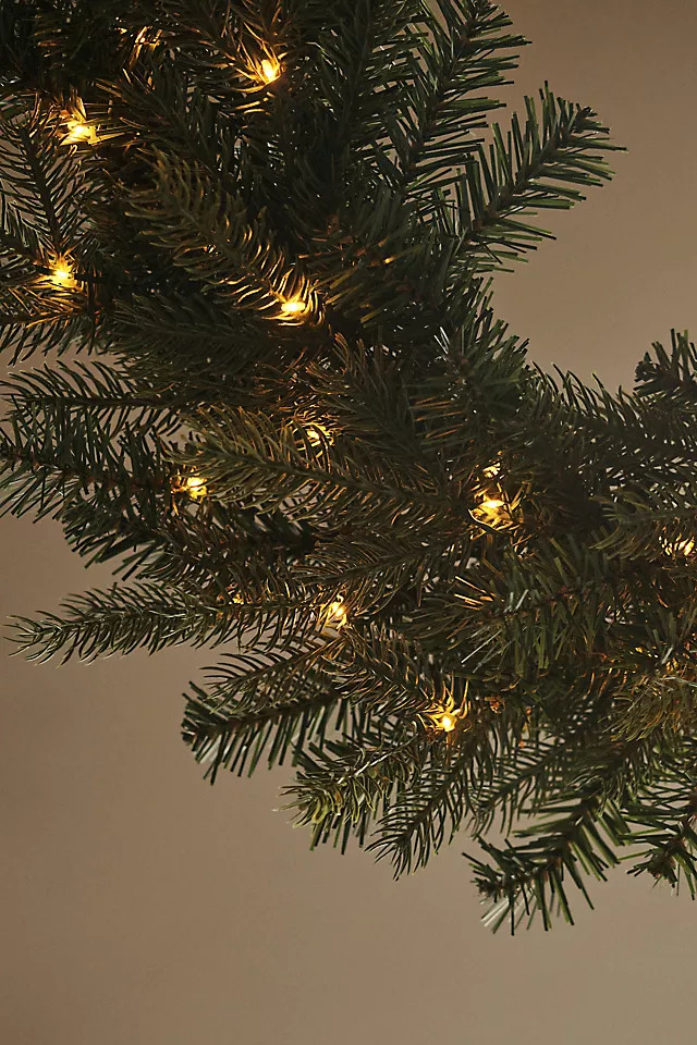 Pre-Lit LED Faux Grandis Fir Wreath | Anthropologie (US)