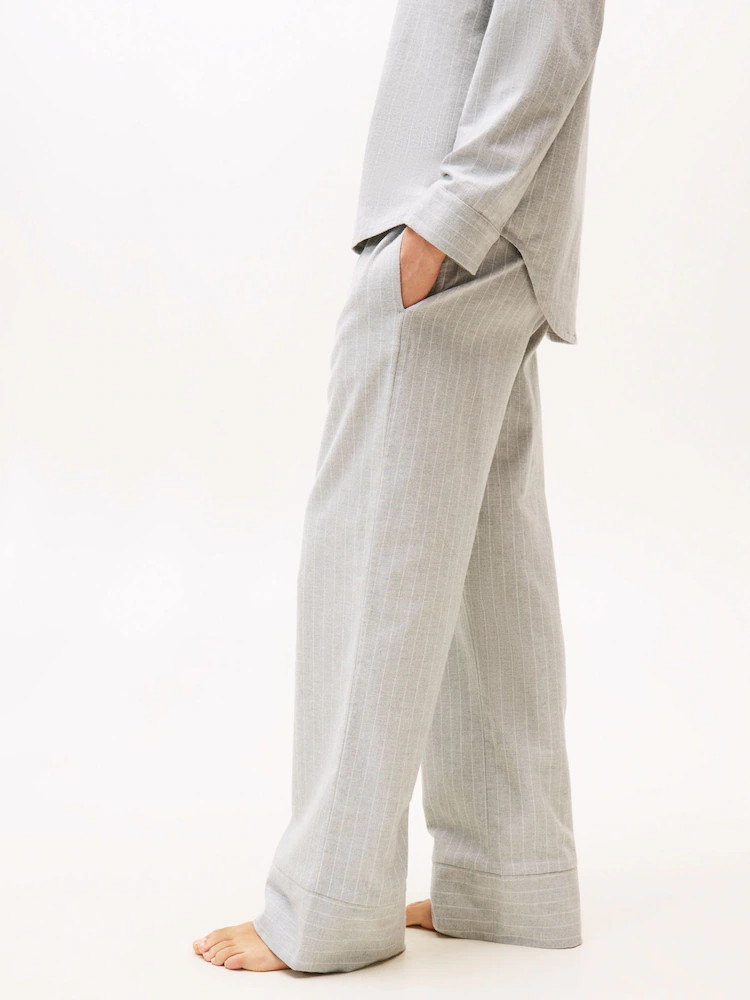 Tommy Hilfiger Grey Essential Herringbone Stripe Flannel Pyjamas Set | Next EU