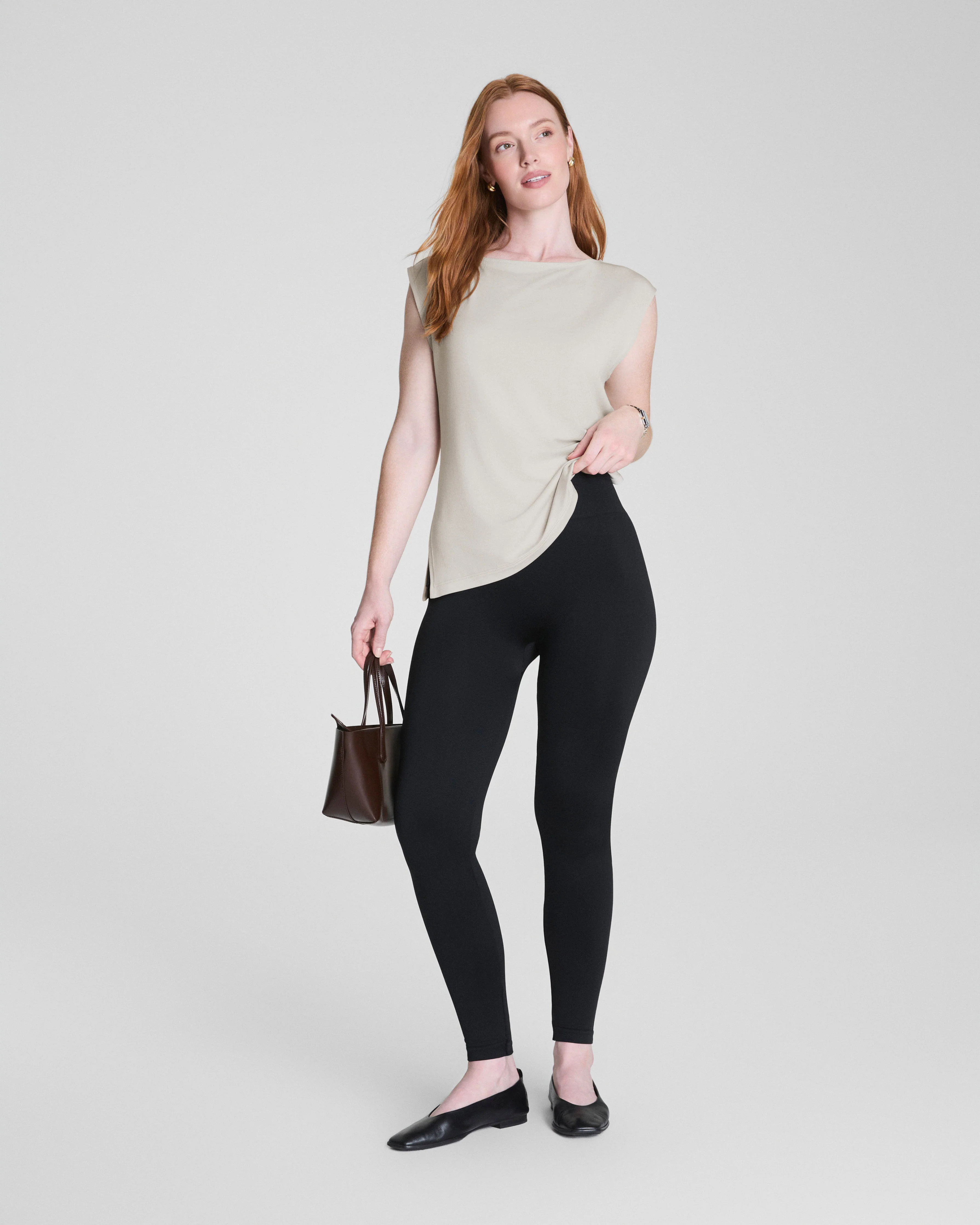 Spanx Women's SPANXshape Ribbed Knit Legging in Black | Spanx