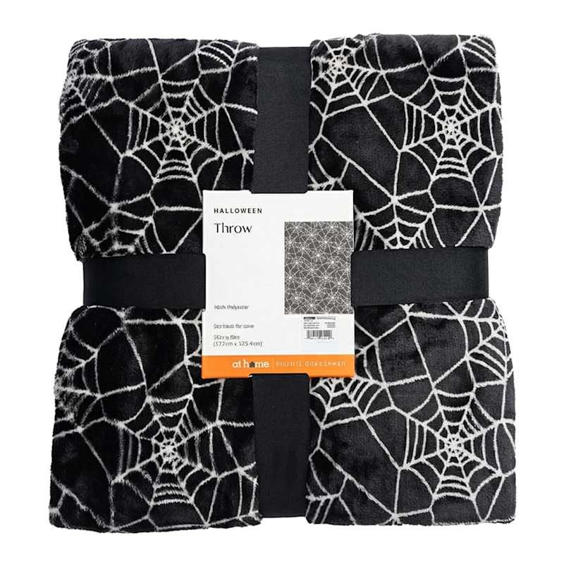 Black & White Spider Web Throw Blanket, 50x60 | At Home
