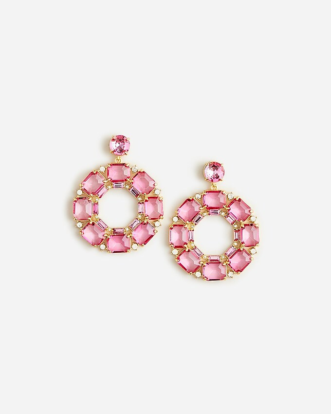 Faceted-crystal hoop earrings | J. Crew US