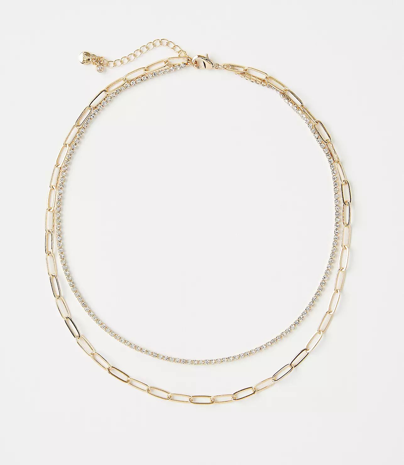 Chain Link Layered Tennis Necklace | LOFT