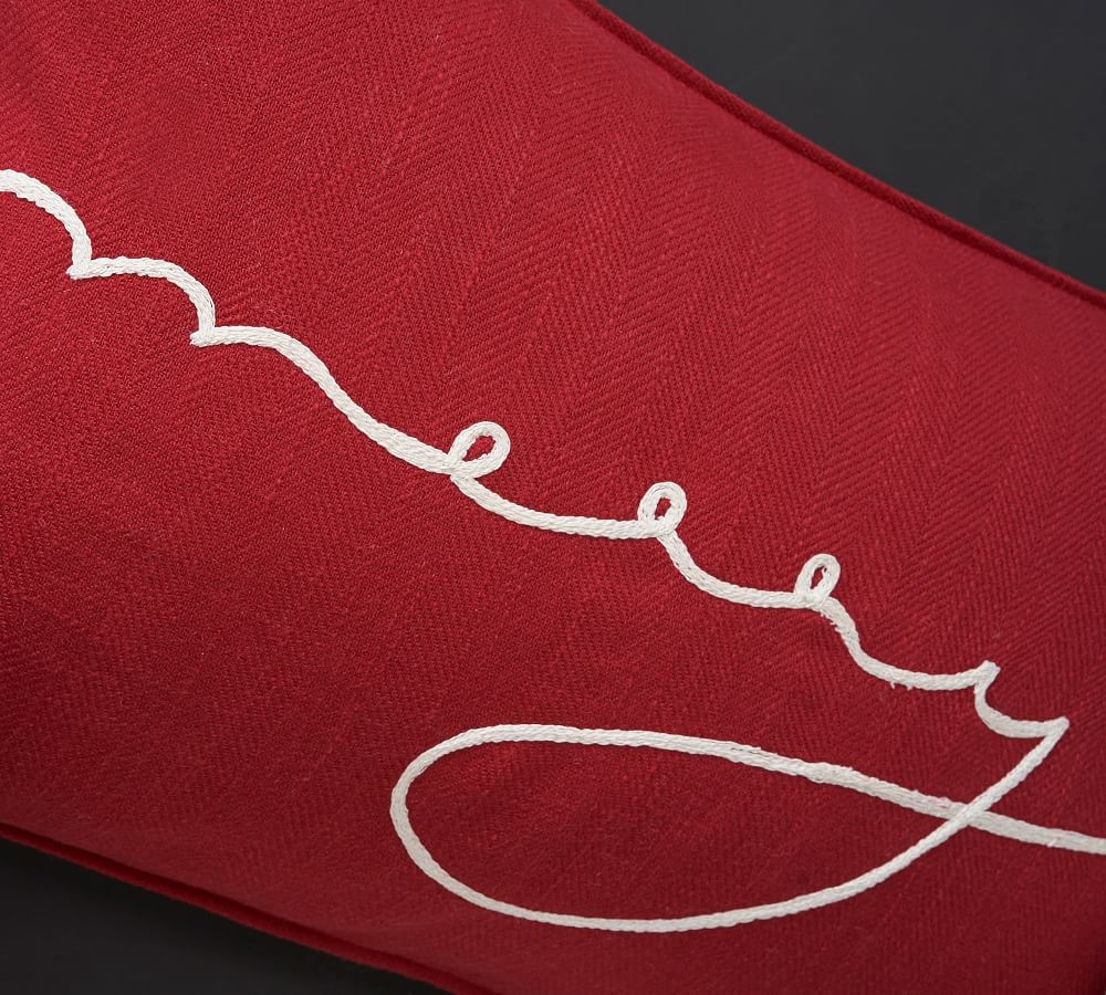 Merry Lumbar Pillow Cover | Pottery Barn (US)