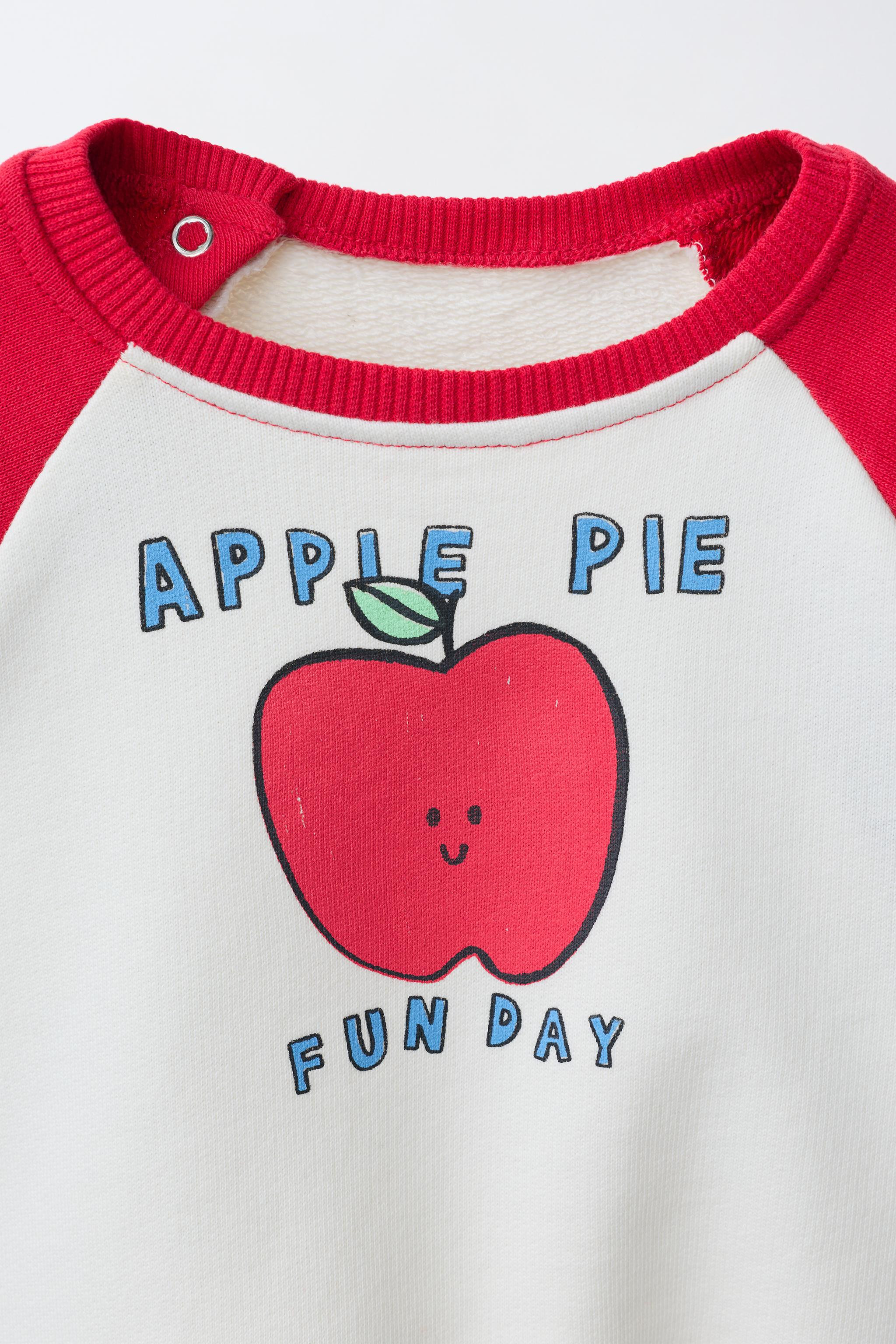 APPLE RAGLAN SLEEVE SWEATSHIRT | Zara UK