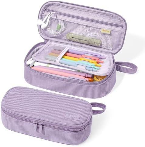 SUNEE Cute Pencil Case, Large Capacity Pencil Pouch, Soft Corduroy Pencil Bag, Big Storage Pen Or... | Amazon (US)